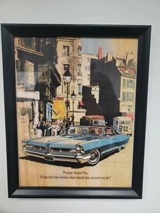 Pontiac Grand Prix década de 1960 anuncio vintage estampado de coche cupé dos deseos - Imagen 1 de 2