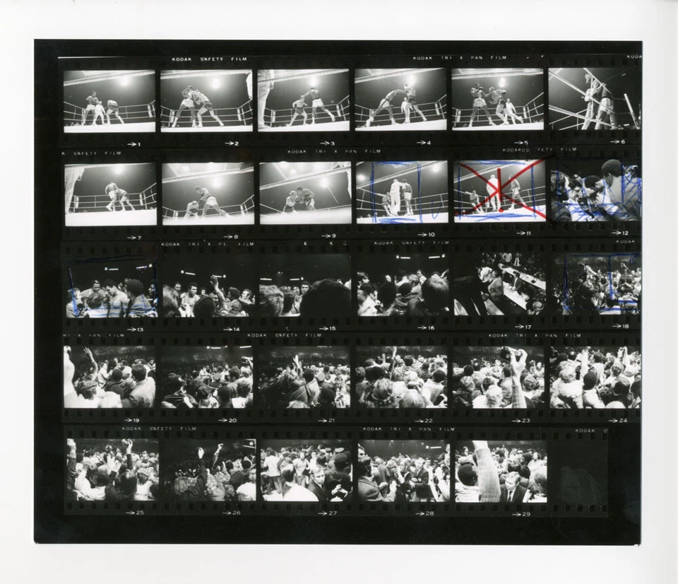 MUHAMMAD ALI ZURICH 1971 - 8" x 9.6" contact sheet, first generation type 1 #2 - Image 1 of 2