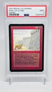 Magic The Gathering 1993 Magic The Gathering Alpha pared de piedra PSA 9 como nuevo poco común - Imagen 1 de 2