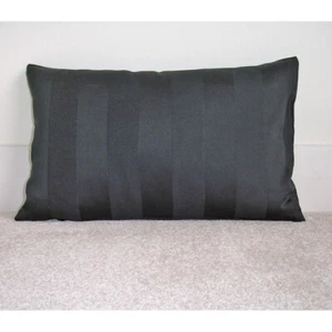 Tempur Travel Pillow Cover ONLY Black Cotton Sateen Stripe 230 Thread Ct 16"x10" - Picture 1 of 7