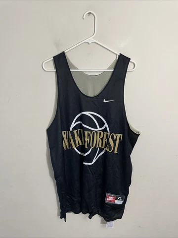 Vtg 90s Nike Wake Forest Basketball Team Reversible Practice Jersey Sz XL Cover
