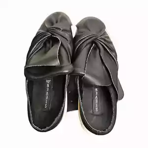 Mules sin cordones Steven by Steve Madden Catie para mujer de cuero negro lazo grande 7,5 - Imagen 1 de 7