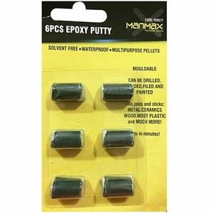 6 EPOXY PUTTY WATERPROOF MOULDABLE REPAIR FILLS MULTI PURPOSE WOOD METAL PLASTIC - Picture 1 of 1
