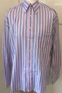 Stunning Blue Pink Stripe Gant Shirt Long Sleeve X Large XL 100% Cotton - Picture 1 of 9