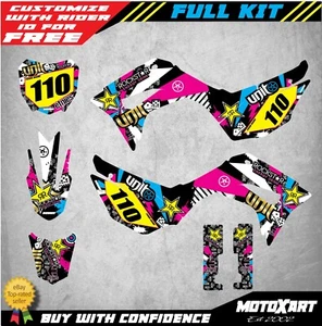 Custom Graphics, Full Kit For Honda CRF 110 2019 - 2025 RUSH STYLE Stickers - Picture 1 of 3