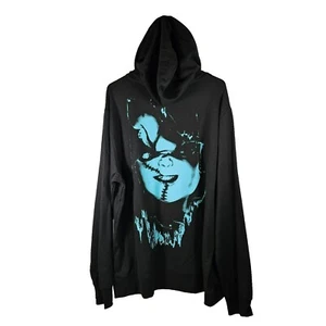Chucky Wanna Play Pullover Hoodie Double Sided Graphic Halloween Men's Size XXL - Picture 1 of 12