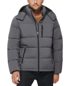 Club Room Men's Stretch Hooded Puffer Jacket | Charcoal | 2XLarge (NWOT) - Picture 1 of 1