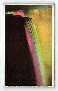 Illuminazione delle Cascate del Niagara Canada Cartolina - Foto 1 di 2