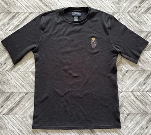 Polo Ralph Lauren Polo Bear Thermal Sleepwear Shirt Mens M Black Cotton Lounge - Picture 1 of 7