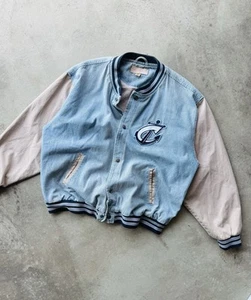 Vtg COLUMBUS CLIPPERS MLB Baseball Minor League AAA Denim Jacket XL - Picture 1 of 4