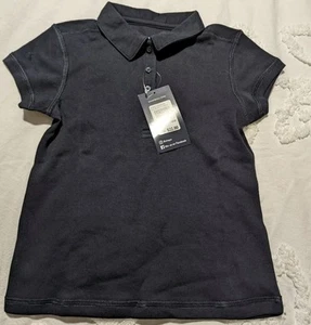 Chaps Girls School Uniform Sensory-Friendly Short Sleeve Navy Polo XX-Small 4/5 - Picture 1 of 5