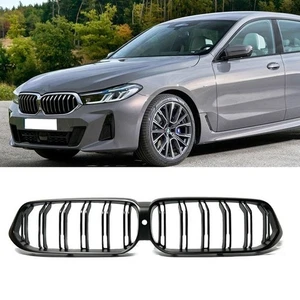 Matte Black Fits 21-23 BMW 6-Series G32 GT Front Bumper Kidney Grill W/ Hole - Picture 1 of 4