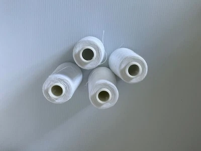 Serger Thread Lot of 4 Large Cones white , polyester 3000 yds - Image 1 of 2