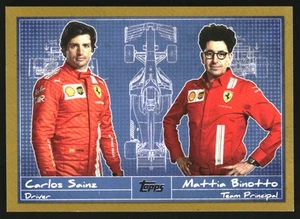 2021 Topps Formula 1 Debrief Gold Foil #D13 Carlos Sainz Mattia Binotto /50 - Bild 1 von 2