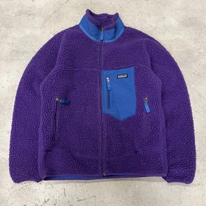 Patagonia Deep Pile Retro X Cardigan Men’s M Purple Fleece Zip - Picture 1 of 4