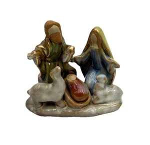 Estatuilla de estante belén Dicksons pintada a mano cerámica esmaltada dorada de colección usada en excelente estado - Imagen 1 de 10