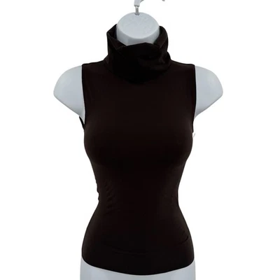Spanx On Top And In Control Sleeveless Turtleneck Dark Brown Shaping Top Size XL - Image 1 of 4