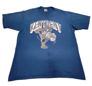 VINTAGE Swingster Kentucky Wildcats 80s Blue Graphic T-Shirt XL Made In USA NCAA - Picture 1 of 17