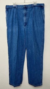 Polo Ralph Lauren Jeans Mens 40x32 (38x31) Blue Denim Pleated Vintage USA - Picture 1 of 19