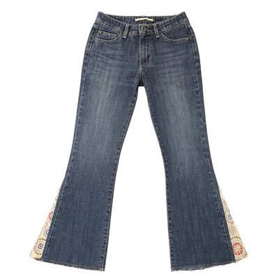 Pantalones de mezclilla acampanados Y2K Festival lavado oscuro tiro bajo talla 29 Sergio Valente Foto 1 de 4