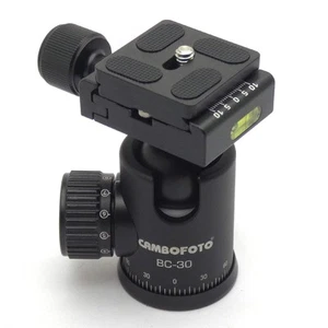Sistema de montaje de cabeza esférica Cambofoto DSLR BC-30 para trípodes de cámara todo metal 360 grados - Imagen 1 de 4