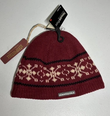 Gorro aislante vintage '04 Aeropostale mezcla de lana y cachemir borgoña talla única Foto 1 de 4