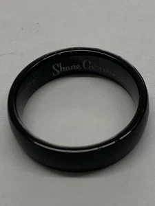 Shane Co Men’s 6MM Titanium Comfort Fit Wedding Band Brushed Black Size 10.5 - Picture 1 of 5