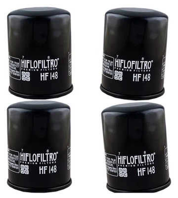 Filtro de óleo HF148 - Preto - Pacote com 4 para 01-20 Yamaha FJR1300/A/AE/ES - Imagem 1 de 4