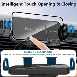 Smartphone & Pad Holder for Cars with Fast Charging and Easy One Touch Rotation - Picture 1 of 12