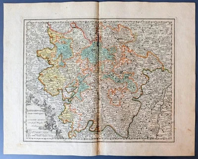 1718 Weigel “Lotharingia” Lorraine Map (France, Luxembourg & W. Germany) - Image 1 of 4