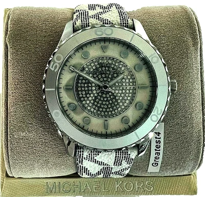 Nuevo Michael Kors Runway MK6998 Estuche Plateado MK Logo Correa 40MM Dama Reloj de Cuarzo Foto 1 de 4
