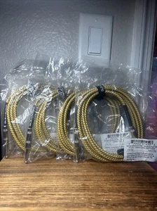 4 GLS Audio Instument Cable Yellow Brown Tweed 1/4" to 1/4" Straight Plug in NEW - Picture 1 of 3