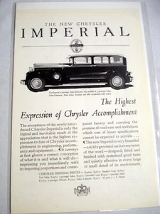 1929 Automobile Ad The New Chrysler Imperial - Picture 1 of 1