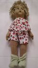 Rare Antique cloth 17 Inch Lenci Doll W cute strawberry clothing & gazing eyes