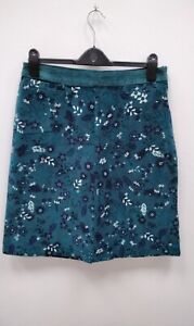 NWT Mantaray skirt size 12 dark green velvet floral pattern knee length Orig £39