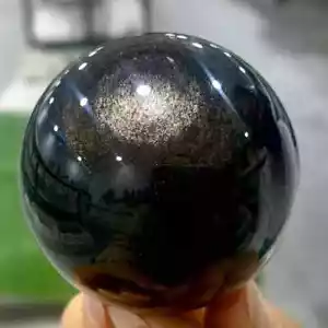 Minerali *** SFERA IN OSSIDIANA ORO ARGENTO - Foto 1 di 8