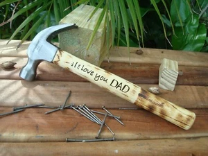 Martello inciso, *I Love you DAD*, regalo personalizzato, regalo per papà, 16 once. Ombreggiatura - Foto 1 di 5