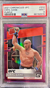 2021 Panini Donruss Optic Chronicles UFC CIRYL GANE Purple /49 RC #202 PSA 9
