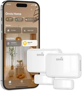 Onvis Thread-Enabled Door Window Contact Sensor Wireless Alarm Apple Home 2Pack - Picture 1 of 15