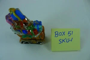 Limoges Sleigh with Gift, PEINT.A.LA.MAIN, France #007 - Picture 1 of 5