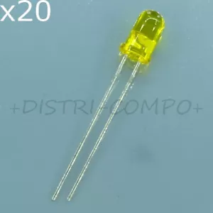 Led jaune 5mm 588nm 80mcd 20° WP7113YT Kingbright RoHS (lot de 20) - Bild 1 von 1