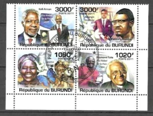 Afrikanische Prominente Burundi 2011 (50) Yvert Nr. 1261 bis 1264 gestempelt - Bild 1 von 1