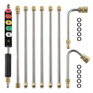 9 pcs Pressure Washer Electric Power Cleaner wand Extension 6 Nozzle Tips - Bild 1 von 7