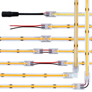 5Pcs 8mm 10mm 2pin Cob Led Strip Connector Extension Wire Terminal Connectors