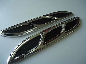 CAPÓ LATERAL PARA COCHE GUARDABARROS DE AIRE DECORACIÓN CUCHARA DE VENTILACIÓN CROMADA NEGRA X 2 PIEZAS - Imagen 1 de 6