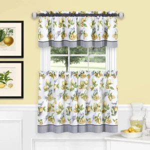 Lemon Drop Window Curtain Tier and Valance 58x36 Yellow - Picture 1 of 1