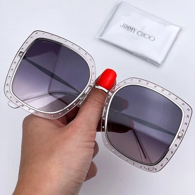 Jimmy Choo Women Sunglasses Palladium Lilac Violet Square DANY/S KTS NEW - Image 1 of 4