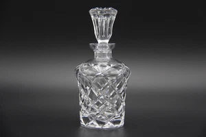 Vintage Bohemia Crystal Art Deco Style Diamond Cut Perfume Bottle - Picture 1 of 9