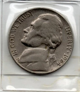 1964 UNITED STATES OF AMERICA FIVE CENTS - Picture 1 of 2