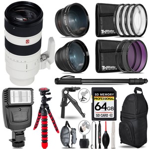 Sony FE 70-200mm f/2.8 GM OSS II Lens -3 Lens Kit + Flash + Tripod - 64GB Kit